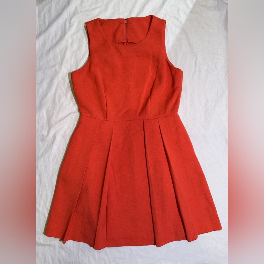 Bare Sleaved Red A Line Dress